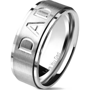 Prsten Šperky4U Matný ocelový prsten "DAD" - velikost 60 - OPR1725-60