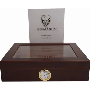 Humidor GERMANUS - Mensalla Humidor na doutníky s vlhkoměrem na cca 30 doutníků Hnědá