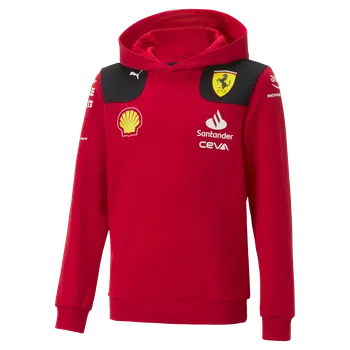 Chlapecká mikina Scuderia Ferrari F1 dětská týmová mikina s kapucí SF - 140 CM