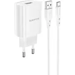 Nabíječka BN1 Innovative včetně USB-C datového kabelu 2.4A bílá