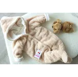 AMÁLKA Zateplená chlupatá kombinéza, oříšková Velikost: 62-68