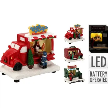 Vánoční dekorace OEM Vánoční Auta - Dekorace do scenérie - Prodej Hot Dogů - 8720573780537