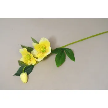 umělá květina Čemeřice 3 květy 53 cm žlutá * ŽLUTÁ