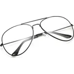 Černé čiré brýle pilotky "Aviator"