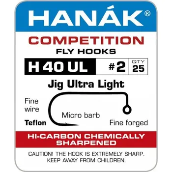 Rybářský háček Muškařský háček jigový Hanák Competition Jig Ultra Light č. 4, 25 ks (H40UL)