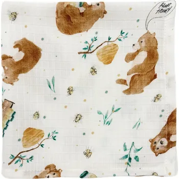 látková plena Mimilove Mušelínová plenka 40x40 cm Méďa