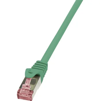 Datový kabel LogiLink CQ2075S RJ45 síťové kabely, propojovací kabely CAT 6 S/FTP 5.00 m zelená samozhášecí, s ochranou 1 ks