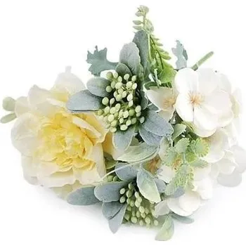 umělá květina Umělá kytice s malou pivoňkou 25 cm, žlutá