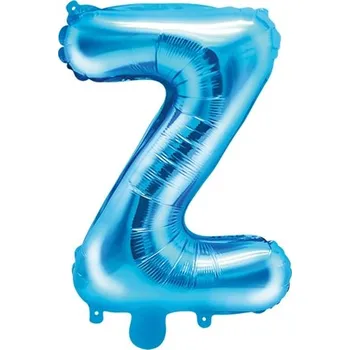 Balónek PartyDeco Fóliové písmeno Z modré, 35 cm