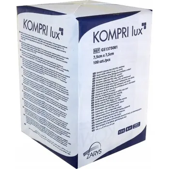 ZARYS International Group KOMPRI lux - Komprese gázová bez RTG kontr. nitě, 17N, 12W, 7,5x7,5cm, nesterilní (100/500ks) Počet kusů: 500