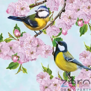 Papírový ubrousek Ubrousky Daisy 7320678 Sýkorky na třešni