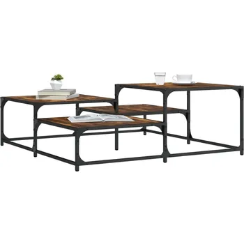 Konferenční stolek vidaXL Konferenční stolek 107x107x40 cm kompozitní dřevo [837753] Barva: kouřový dub