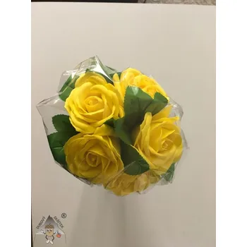 umělá květina Dubový skřítek Mýdlové Květy - Velké Růže – Žluté 5