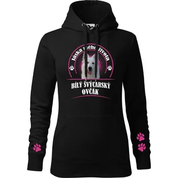 Dámská mikina STRIKER Dámská mikina bílý Švýcarský ovčák Barva: Černá, Velikost: XXL