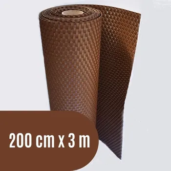 Příslušenství pro plot Progresja Zástěna na balkon ratanová, výška 200 cm - balení 3 m, barva tmavě hnědá RD01
