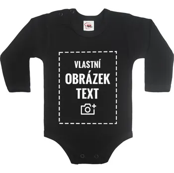 Kojenecký body Dětské body s vlastním potiskem, Barva Černá, Velikost 92 / 18-24m, Canvas Dětské body Bezvatriko.cz