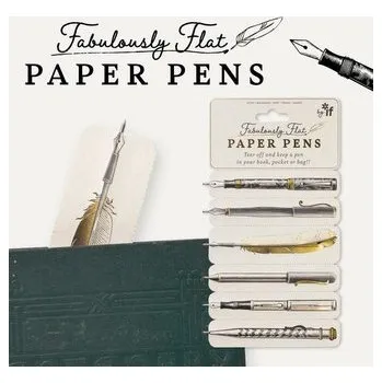 Set školních potřeb Płaskie papierowe długopisy - zakładki (6 sztuk)