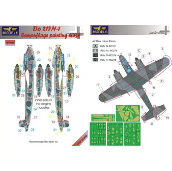 Plastikový model LF model 1/72 Mask Do 217 N-1 Camouflage painting (ITAL)
