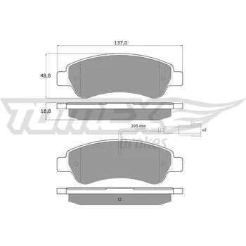 Brzdová destička Sada brzdových destiček, kotoučová brzda TOMEX Brakes TX 18-10