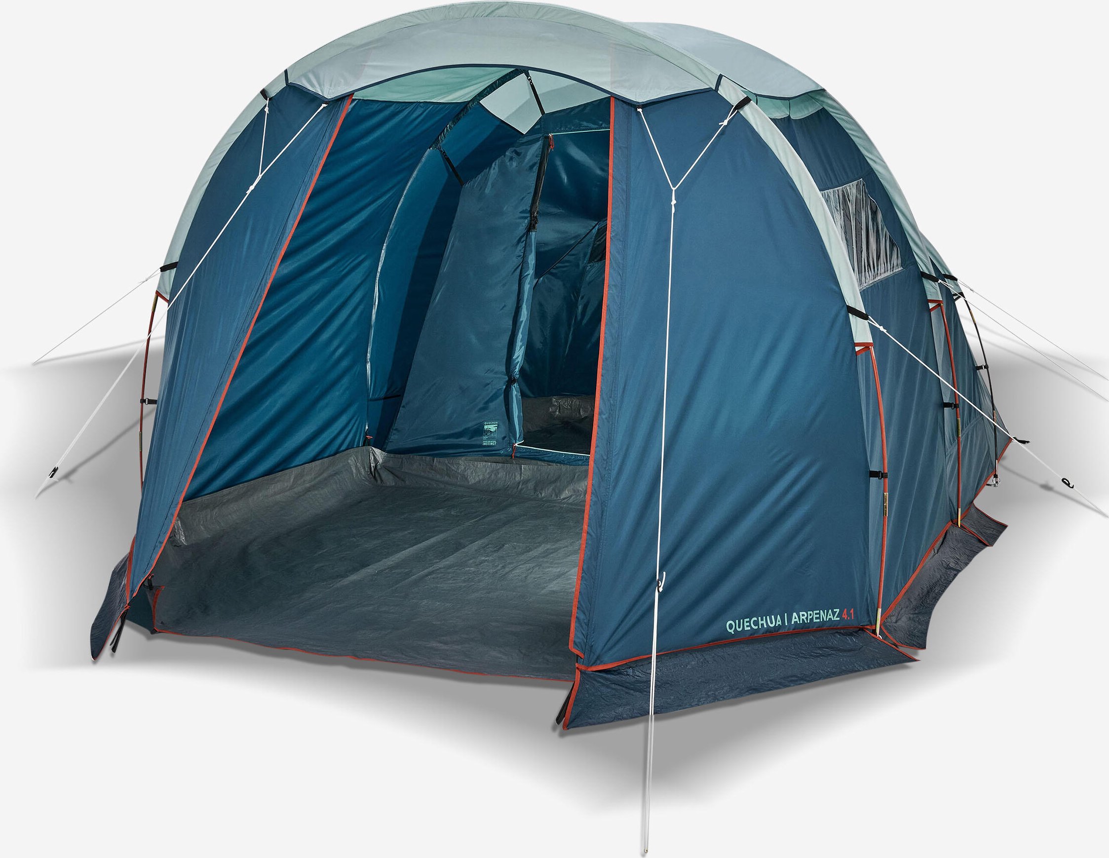 QUECHUA Prutový rodinný stan Arpenaz 4.1 | 4 osoby | 1 ložnice MODRÁ|ZELENÁ