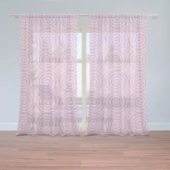 Záclona Záclony Růžové spirály: 2 ks - 150x250 cm - Sablio