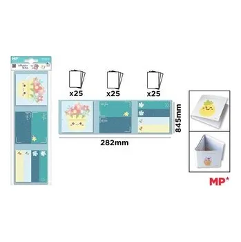 Set školních potřeb Karteczki samoprzylepne kwiaty