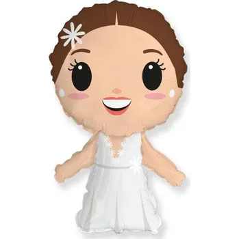 Balónek Fóliový balonek - Nevěsta / žena v šatech / bride