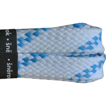 Tkaničky do bot Trekkingové tkaničky ploché bílomodré, délka 100 cm