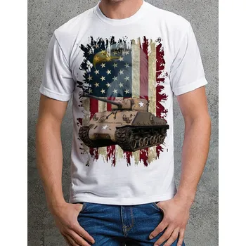 Pánské tričko tričko tank SHERMAN M4 164 (vojenské tričko )
