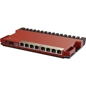 MikroTik L009UiGS-RM, ARM CPU, 512MB RAM, 8x GbE, PoE in/out, SFP, USB 3.0, L5