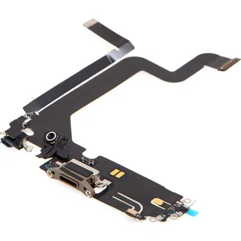 Napájecí a datový konektor s flex kabelem + mikrofony pro Apple iPhone 14 Pro Max - zlatý - kvalita A+