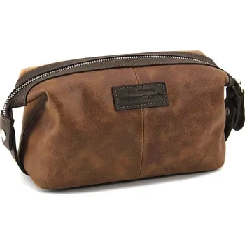 Kosmetická taška Hnědá kožená kosmetická taška Tome Stone Trip