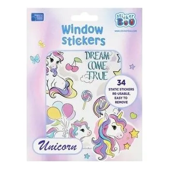 Set školních potřeb Naklejki na okno Sticker BOO Unicorn