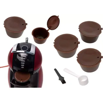 Zaparkorun Sada 5 opakovatelně použitelných kapslí pro přípravu kávy a čaje Dolce Gusto - hnědé