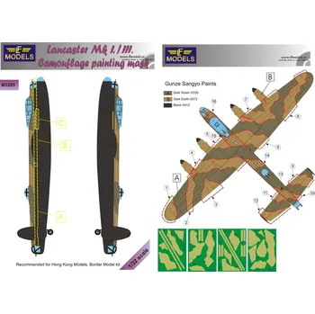 Plastikový model LF model 1/32 Mask Lancaster Mk.I/III. Camouflage (HK MOD.)