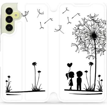 Pouzdro na mobilní telefon Flipové pouzdro Mobiwear - Samsung Galaxy A15 / A15 5G - MH16P Dvojice s pampeliškou (Knížkové flip pouzdro, obal, kryt na mobil Samsung Galaxy A15 / A15 5G - MH16P Dvojice s pampeliškou, materiál Umělá kůže + TPU - ochrana 360°, stojánek, silikonová)