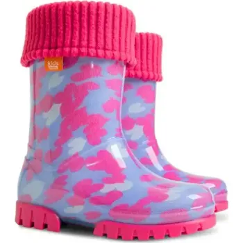 Pracovní obuv DEMAR Holínky dětské PVC zateplené TWISTER LUX PRINT 0039 C srdíčka, vel. 30-31