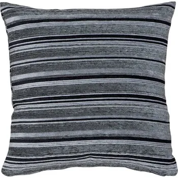 Polštář SCANquilt povlak SOFA proužky ocelová šedočerná 45 x 45 cm