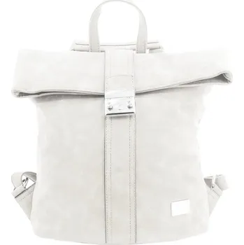 Kabelka Dámský batoh / kabelka z broušené kůže světlá krémová