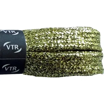 Tkaničky do bot Glitrové tkaničky ploché zlaté, délka 80 cm