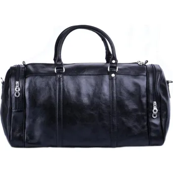 Cestovní taška Giglio leather kožená cestovní taška 0429 černá