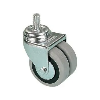 Pojezdové kolečko EGA 2x36/VLP Otočné dvojkolo s šedou pryžovou obručí se šroubem 7120040