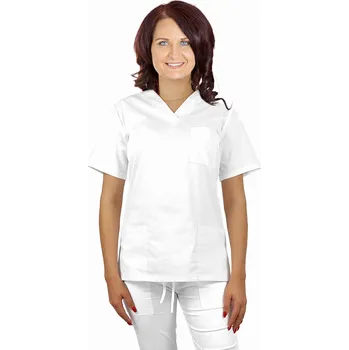 Zdravotnický oděv Dámská lékařská / chirurgická blůza FLEX elastická bílá barva (XL)