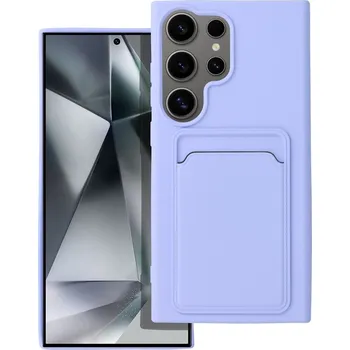 Pouzdro na mobilní telefon Silicone CARD case pouzdro / kryt s přihrádkou Samsung Galaxy S24 Ultra / fialové
