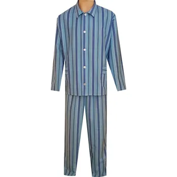 Pánské pyžamo Pánské Pyžamo Flanelové FOLTÝN PF19 modré proužky Velikost: S, Materiál: Flanel