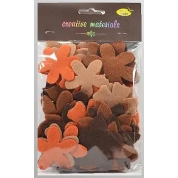 Set školních potřeb Kwiatki z filcu tonacja brązowa 60szt