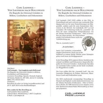 Literární biografie Carl Laemmle - Von Laupheim nach Hollywood /Carl Laemmle - From Laupheim to Hollywood - Bayer, Udo