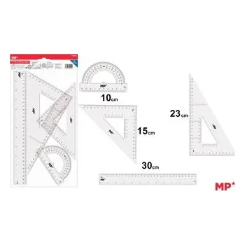 Set školních potřeb Zestaw geometryczny przezroczysty