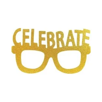 Papierowe okulary brokatowe Celebrate 4szt