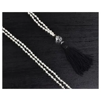 Náhrdelník Asijský růženec - bílý korálek 4 mm